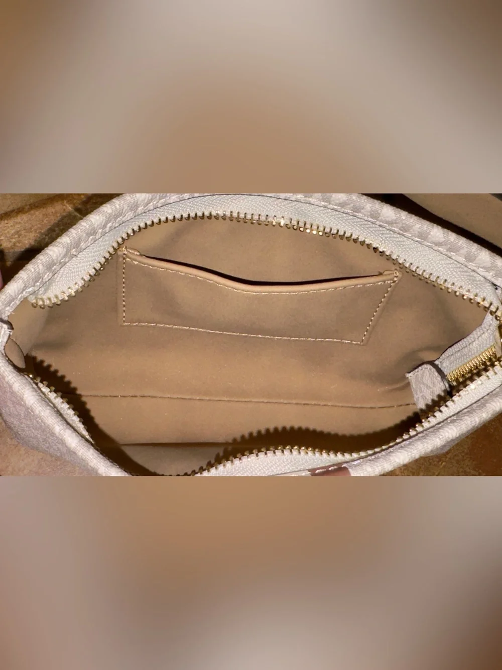 Michael Kors Signature Stripe Belt Bag Vanilla S/M NWOT w/ Box